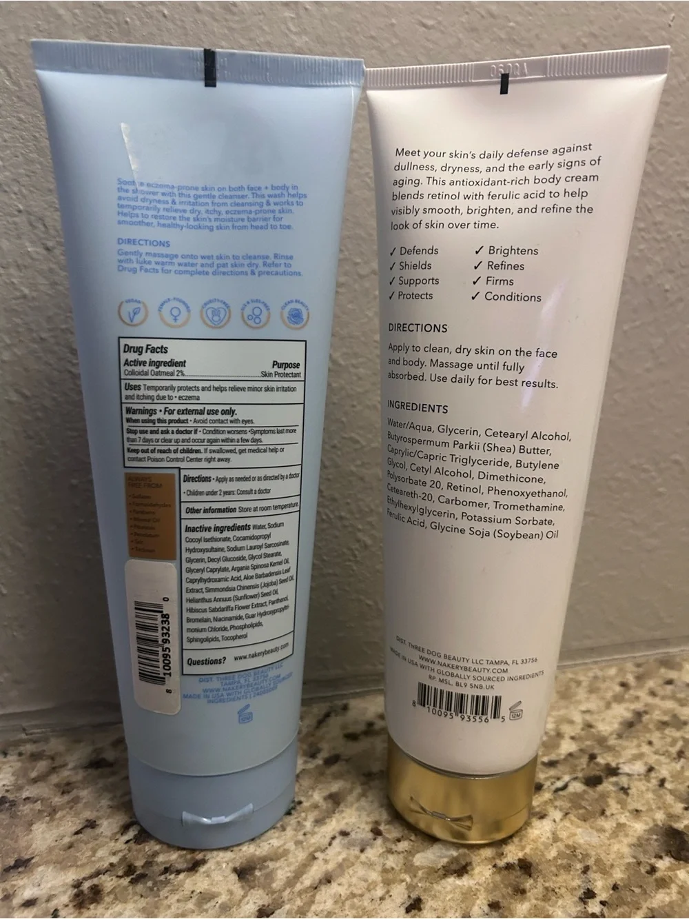 Nakery Bundle~Eczema Relief Soothing Wash & Retinol + Ferulic Face & Body Crème